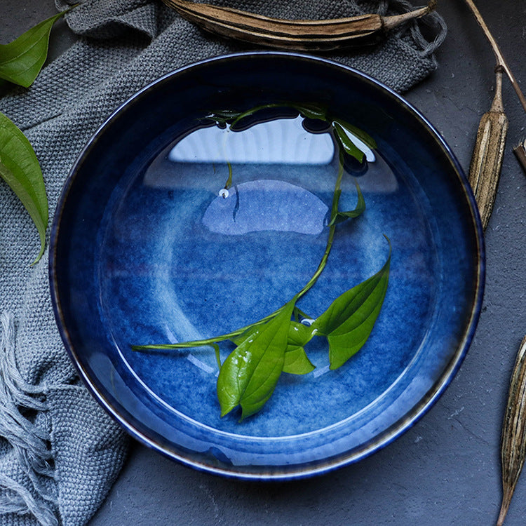 Creative Large Size Retro Tableware Household Bowl Porcelain Bowl